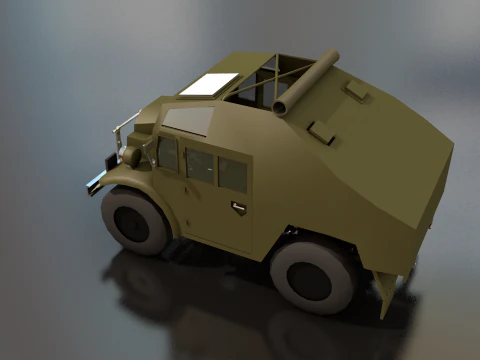 Quad Tractor Military British Forces Vehicle 3D Model