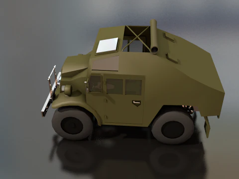 Quad Tractor Military British Forces Vehicle 3D Model