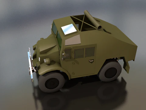 Quad Tractor Military British Forces Vehicle 3D Model