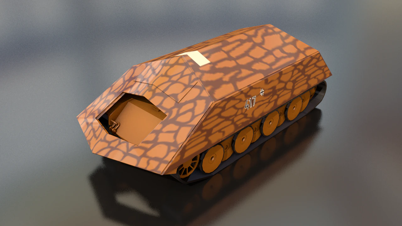 Ramm Tiger VK 4501 Military Heavy Tank 3D Model .c4d .max .obj .3ds .fbx .stl .blend 