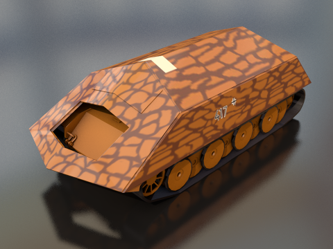 Ramm Tiger VK 4501 Military Heavy Tank 3D Model