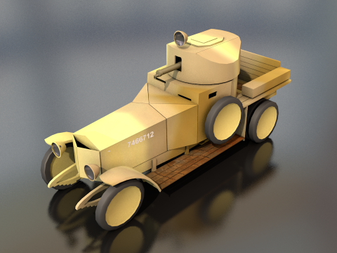 MK1 Military Armoured Car 3D Model