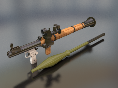 RPG-7 Hand Heavy Weapon 3D Model