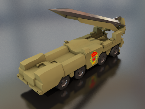 Scud B Soviet Missile Launcher 3D Model