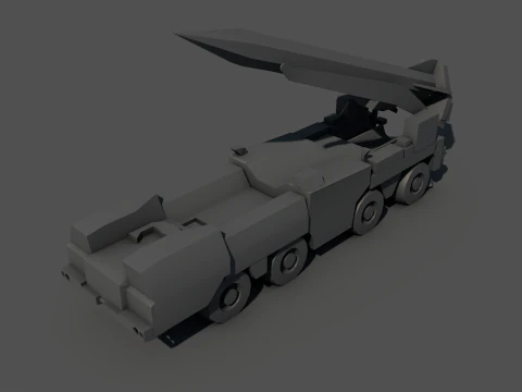 Scud B Soviet Missile Launcher 3D Model