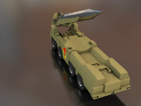 Scud B Soviet Missile Launcher 3D Model