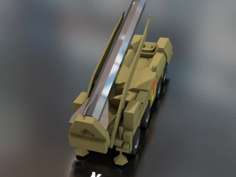 Scud B Soviet Missile Launcher 3D Model