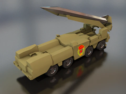 Scud B Soviet Missile Launcher 3D Model
