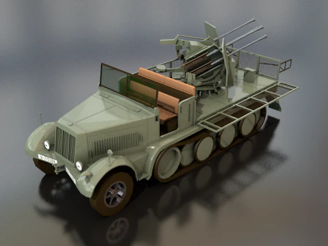 Военный автомобиль SDKFZ 71 Sonderkraftfahrzeug 3D Модель