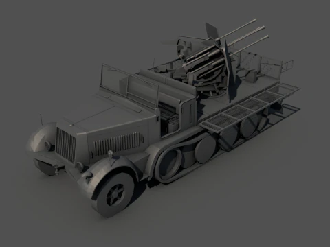 SDKFZ 71 Sonderkraftfahrzeug Military Vehicle 3D Model