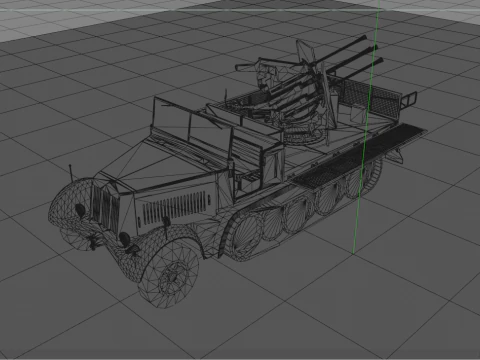 SDKFZ 71 Sonderkraftfahrzeug Military Vehicle 3D Model