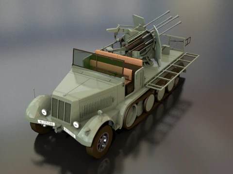 SDKFZ 71 Sonderkraftfahrzeug Military Vehicle 3D Model