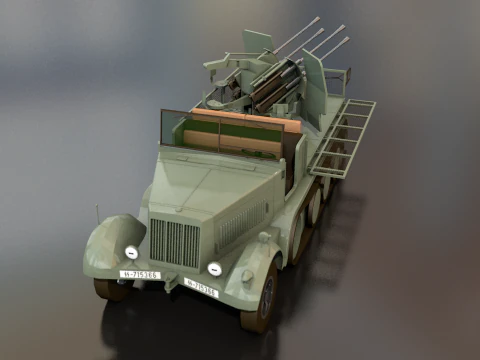 SDKFZ 71 Sonderkraftfahrzeug Military Vehicle 3D Model