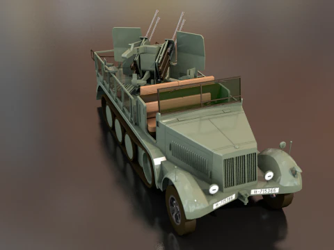 SDKFZ 71 Sonderkraftfahrzeug Military Vehicle 3D Model