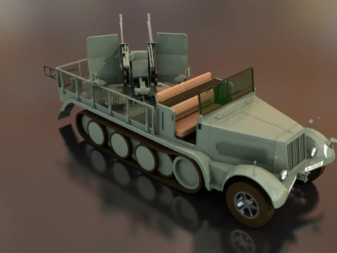 SDKFZ 71 Sonderkraftfahrzeug Military Vehicle 3D Model