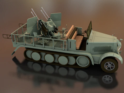 SDKFZ 71 Sonderkraftfahrzeug Military Vehicle 3D Model