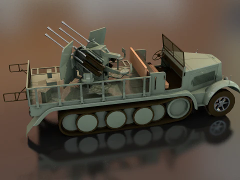 SDKFZ 71 Sonderkraftfahrzeug Military Vehicle 3D Model