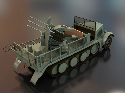 SDKFZ 71 Sonderkraftfahrzeug Military Vehicle 3D Model