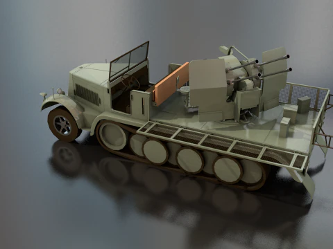 SDKFZ 71 Sonderkraftfahrzeug Military Vehicle 3D Model