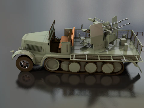SDKFZ 71 Sonderkraftfahrzeug Military Vehicle 3D Model