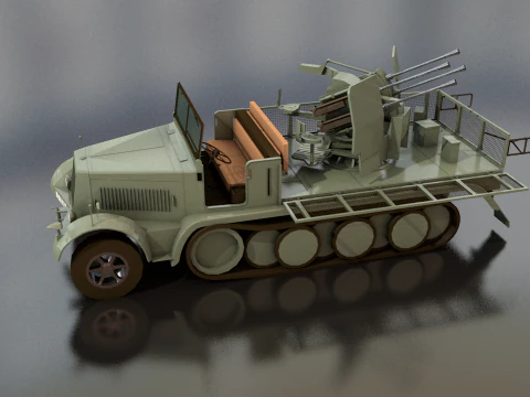 SDKFZ 71 Sonderkraftfahrzeug Military Vehicle 3D Model