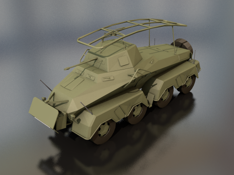 SDKFZ 232 8 RAD Heavy Armoured Vehicle 3D Model