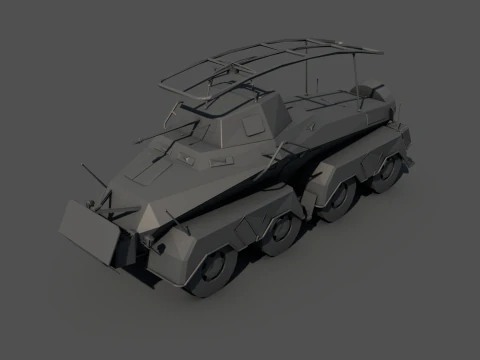 SDKFZ 232 8 RAD Heavy Armoured Vehicle 3D Model
