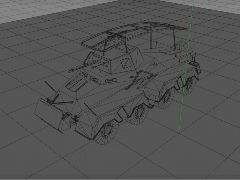 SDKFZ 232 8 RAD Heavy Armoured Vehicle 3D Model
