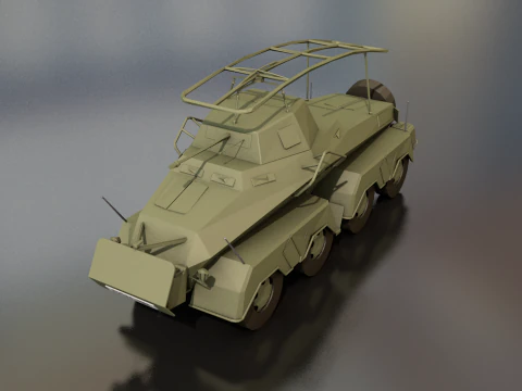 SDKFZ 232 8 RAD Heavy Armoured Vehicle 3D Model