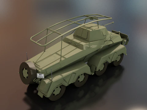 SDKFZ 232 8 RAD Heavy Armoured Vehicle 3D Model