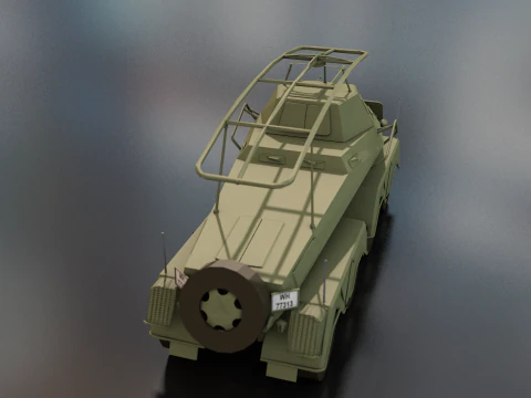 SDKFZ 232 8 RAD Heavy Armoured Vehicle 3D Model