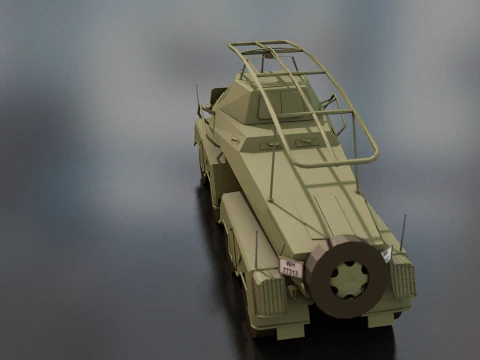 SDKFZ 232 8 RAD Heavy Armoured Vehicle 3D Model
