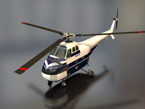 Sikorsky s55 Us Air Force Helicopter 3D Model