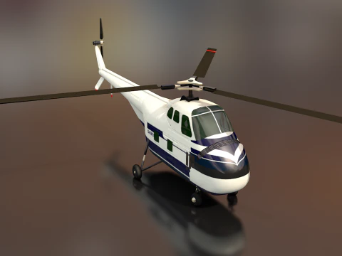 Вертолет Sikorsky s55 ВВС США 3D Модель