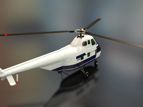 Вертолет Sikorsky s55 ВВС США 3D Модель