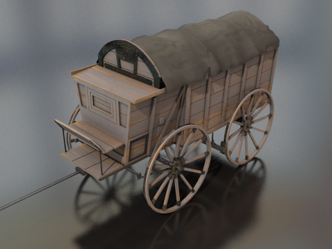 German Supply Military Wagon 3D Model