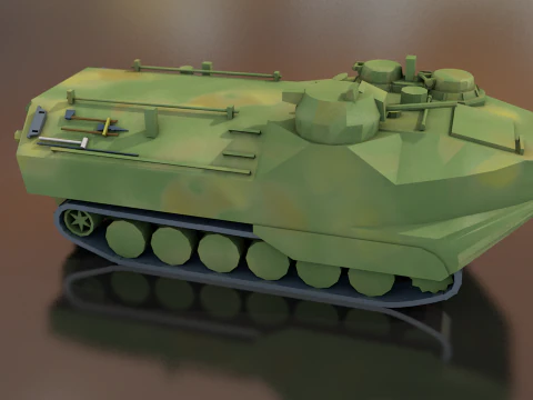 LVTP 7 Military Tank Assault Amphibious Vehicle 3D Model