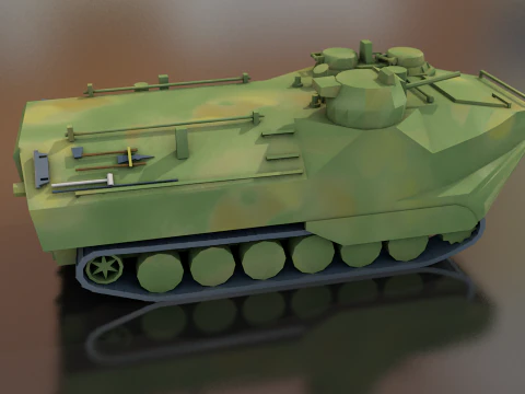 LVTP 7 Military Tank Assault Amphibious Vehicle 3D Model