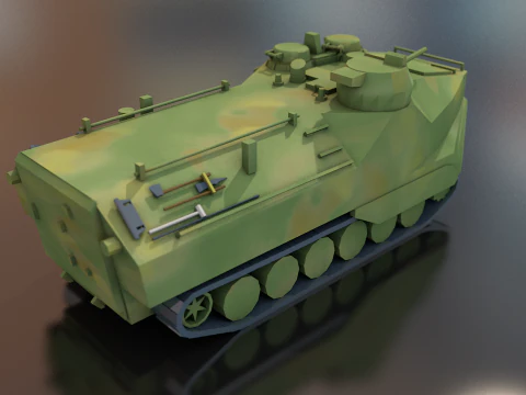 LVTP 7 Military Tank Assault Amphibious Vehicle 3D Model