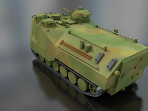 LVTP 7 Military Tank Assault Amphibious Vehicle 3D Model