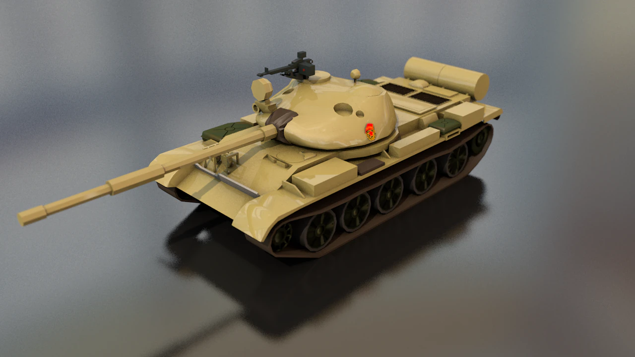 T-62 A Russian Military Tank Vehicle 3D Model .c4d .max .obj .3ds .fbx .stl .blend