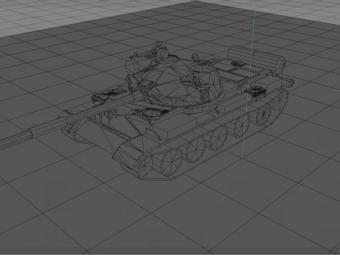 T-62 A Russian Military Tank Vehicle 3D Model