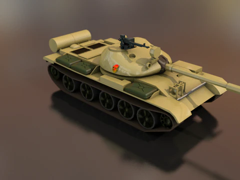 T-62 A Russian Military Tank Vehicle 3D Model