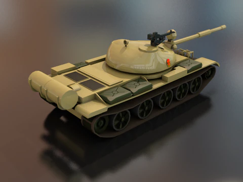 T-62 A Russian Military Tank Vehicle 3D Model