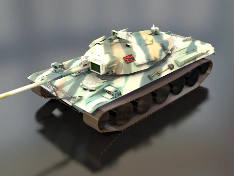 Czołg podstawowy Typ 74 Model 3D