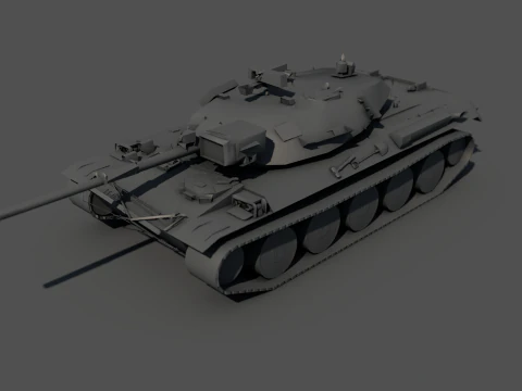 Type 74 Main Battle Tank 3D Model