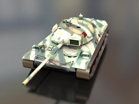 Type 74 Main Battle Tank 3D Model