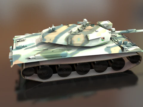 Type 74 Main Battle Tank 3D Model