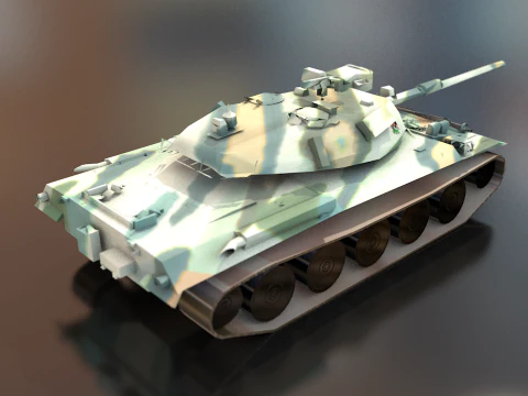 Type 74 Main Battle Tank 3D Model