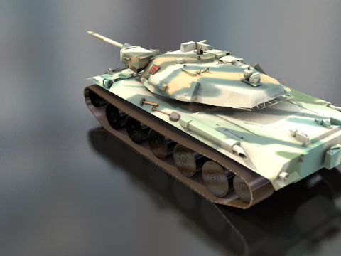 Type 74 Main Battle Tank 3D Model